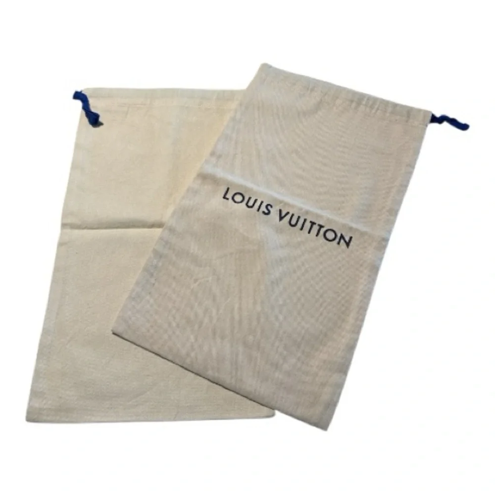 Authentic Louis Vuitton Pair of‎ Blue Logo Drawstring Dust Bags 15” x 9”  Unisex